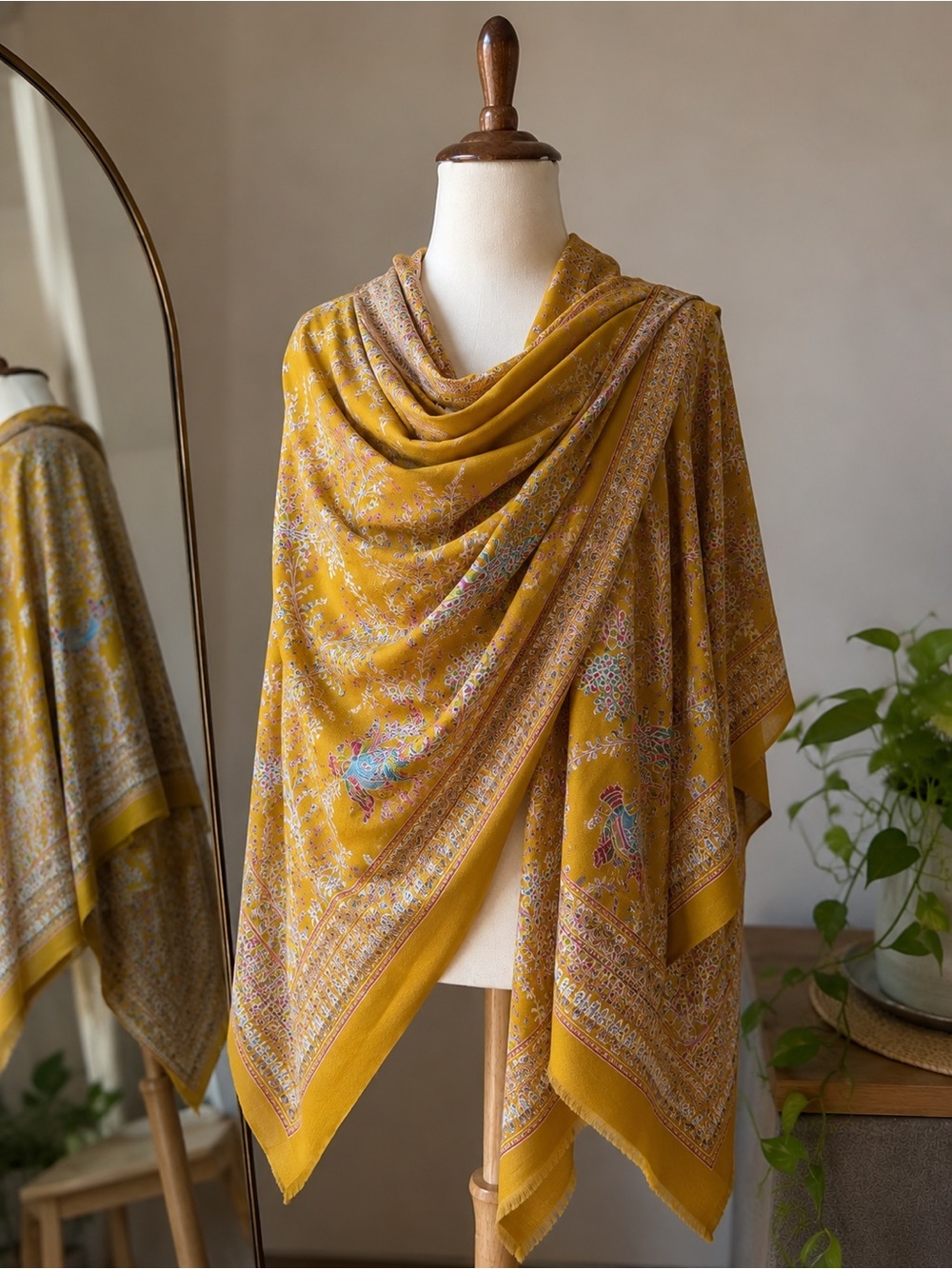 Real Pashmina Heirloom Hand Embroidered Shawl- Rare!